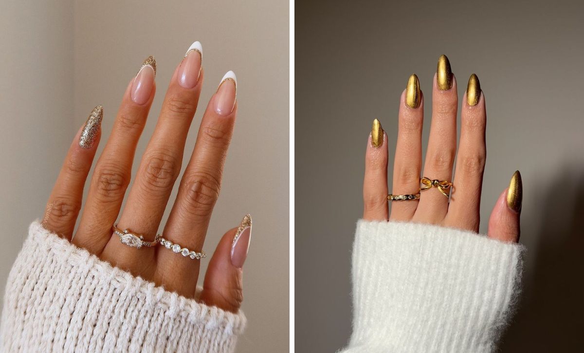 25 Glamorous Gold Winter Nail Ideas To Sparkle Your Holiday Season