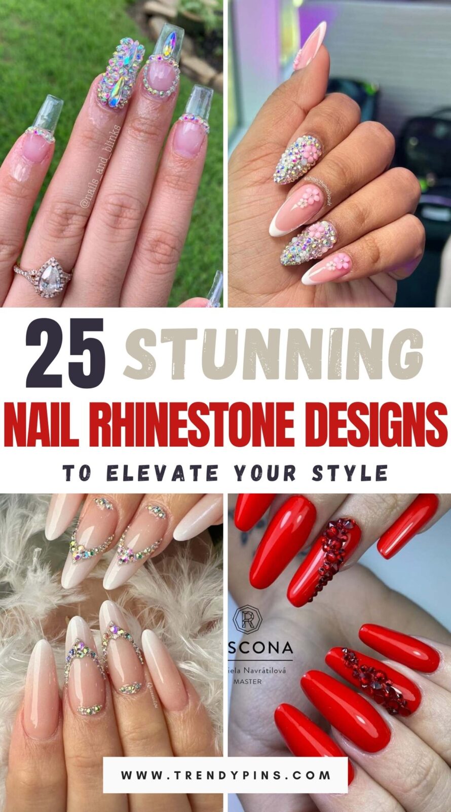 25 Dazzling Nail Rhinestone Designs To Add Sparkle And Charm To Your Look 1