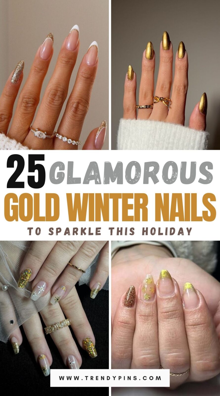 25 Glamorous Gold Winter Nail Ideas To Sparkle Your Holiday Season 1