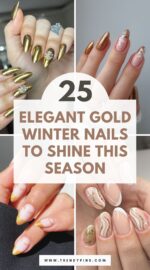 25 Glamorous Gold Winter Nail Ideas To Sparkle Your Holiday Season 3