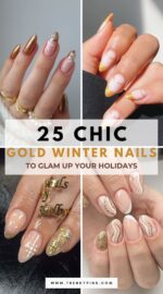 25 Glamorous Gold Winter Nail Ideas To Sparkle Your Holiday Season 4