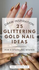 25 Glamorous Gold Winter Nail Ideas To Sparkle Your Holiday Season 5