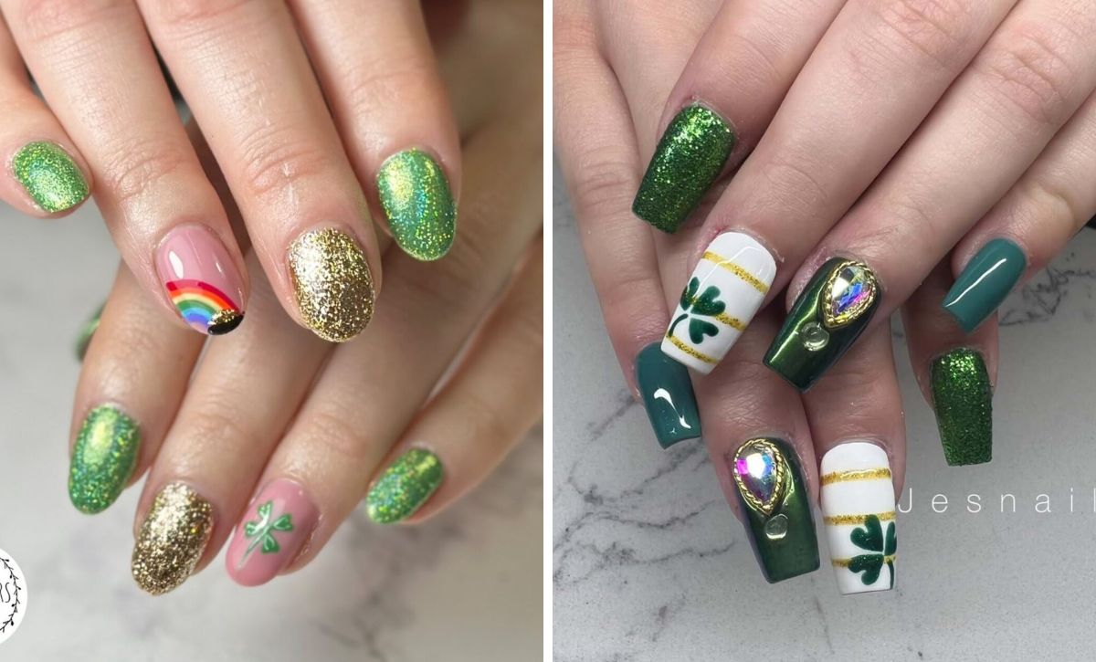 26 St. Patrick’s Day Shamrock Nail Designs In Green And Gold To Bring You Luck