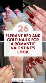 26 Red And Gold Valentine S Day Nails For An Eye Catching Manicure 3