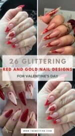 26 Red And Gold Valentine S Day Nails For An Eye Catching Manicure 4