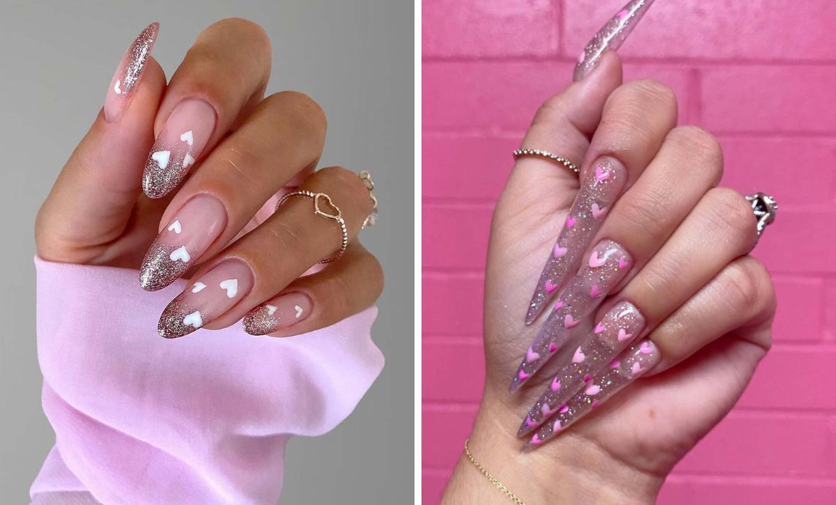 28 Glittering Valentine’s Day Nails With Heart Accents For A Romantic Look