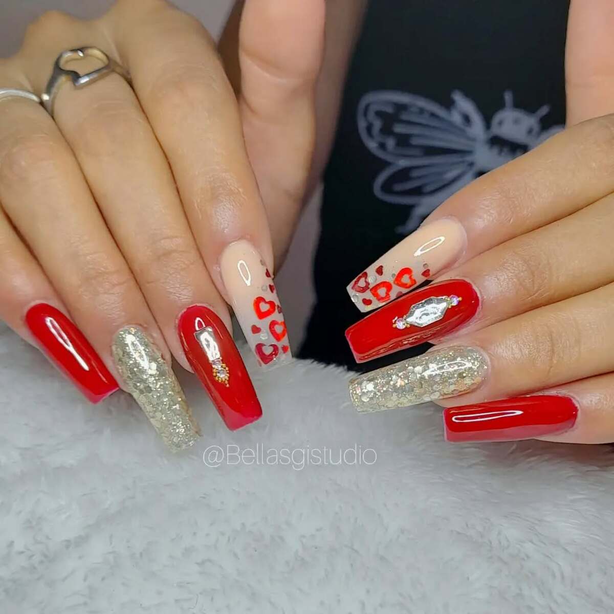 23. Red and Gold Leopard Hearts