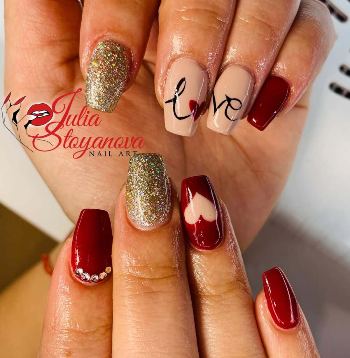 4. Love Script and Glitter Accents