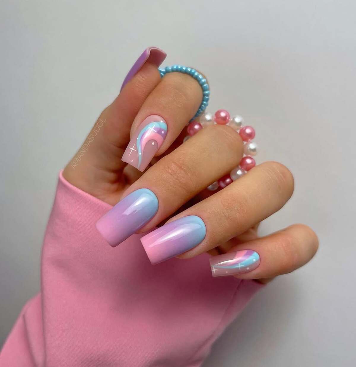 12. Cotton Candy Ombre with Retro Swirls