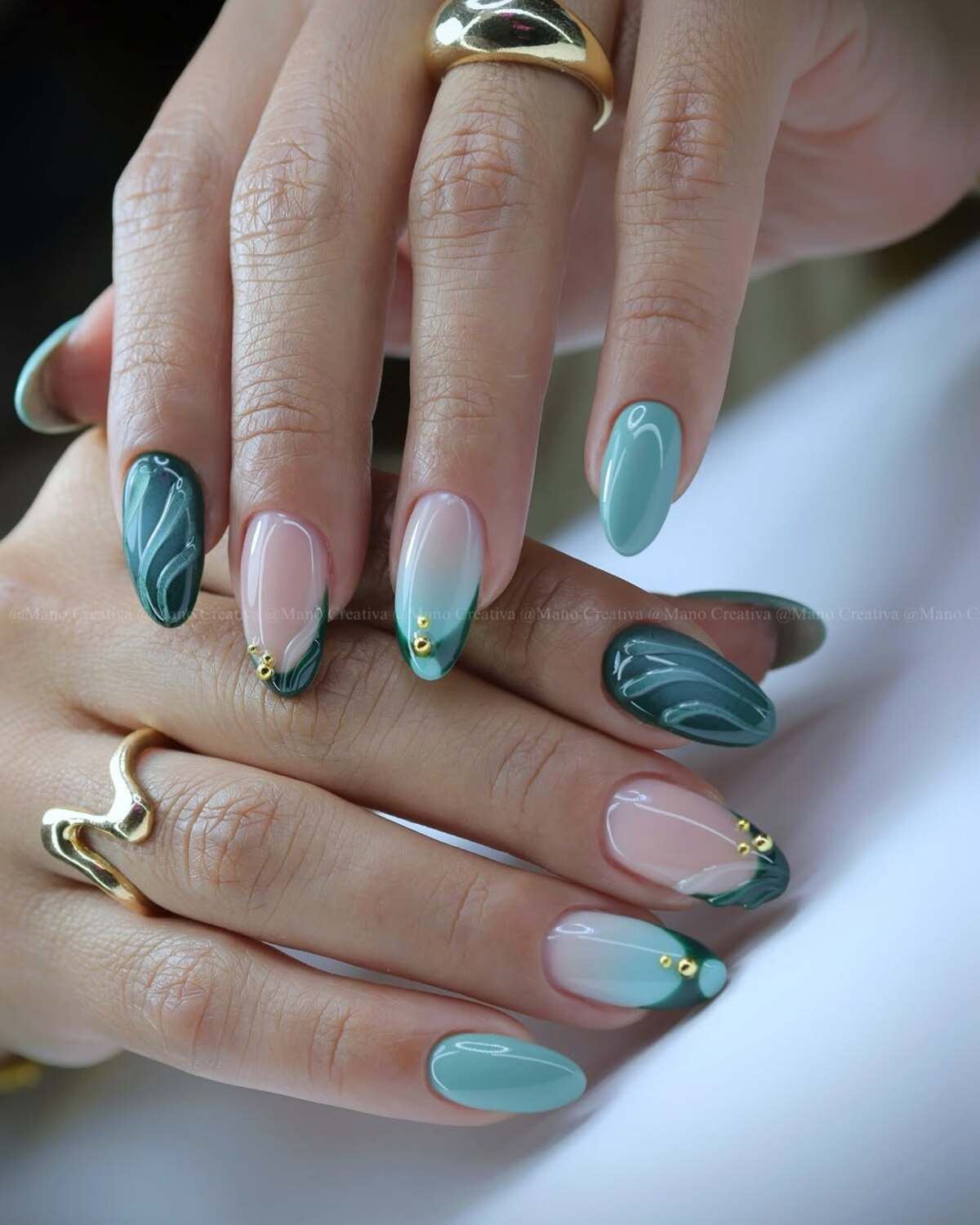 8. Serene Teal Gradient and Botanical Accents