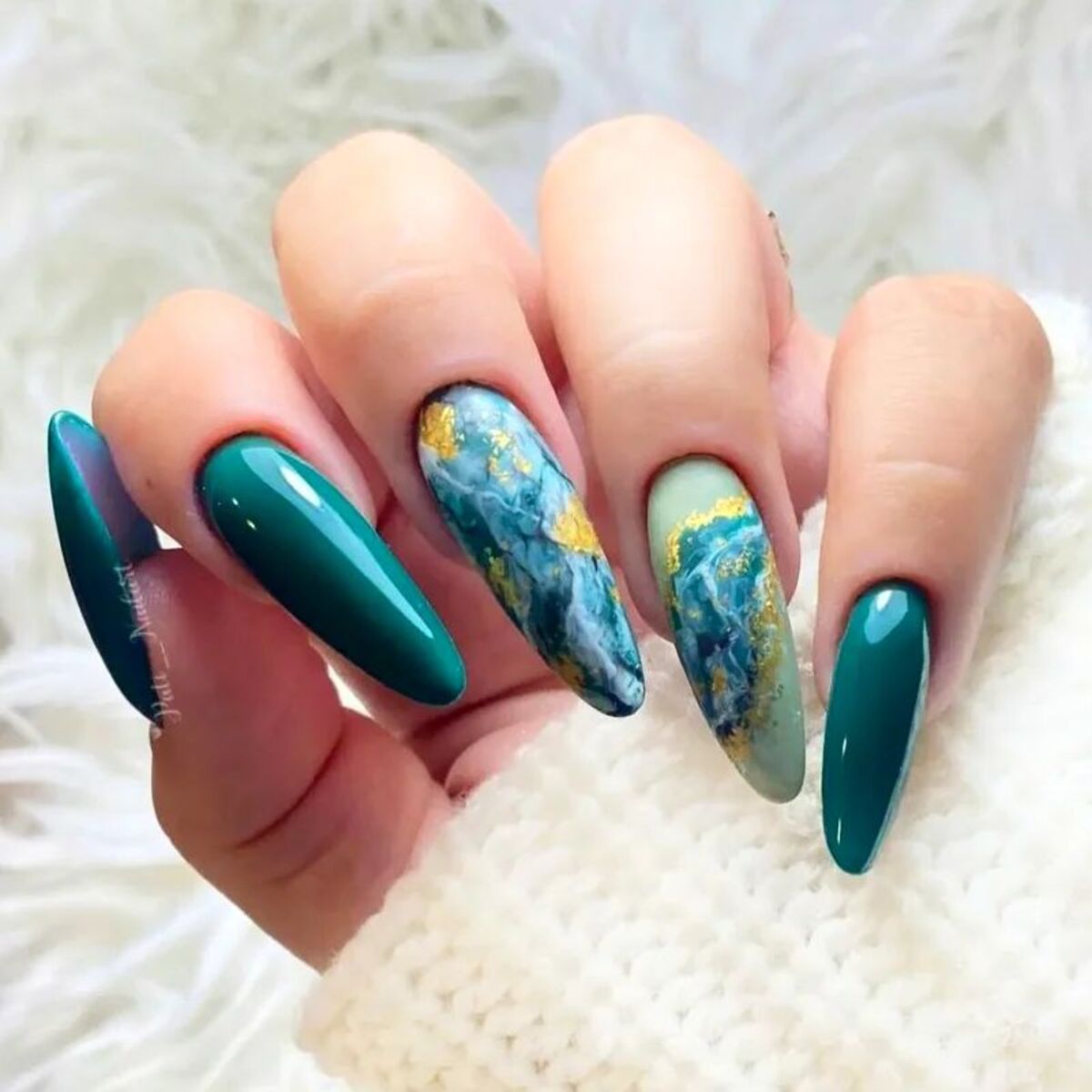 25. Oceanic Marble and Teal Perfection