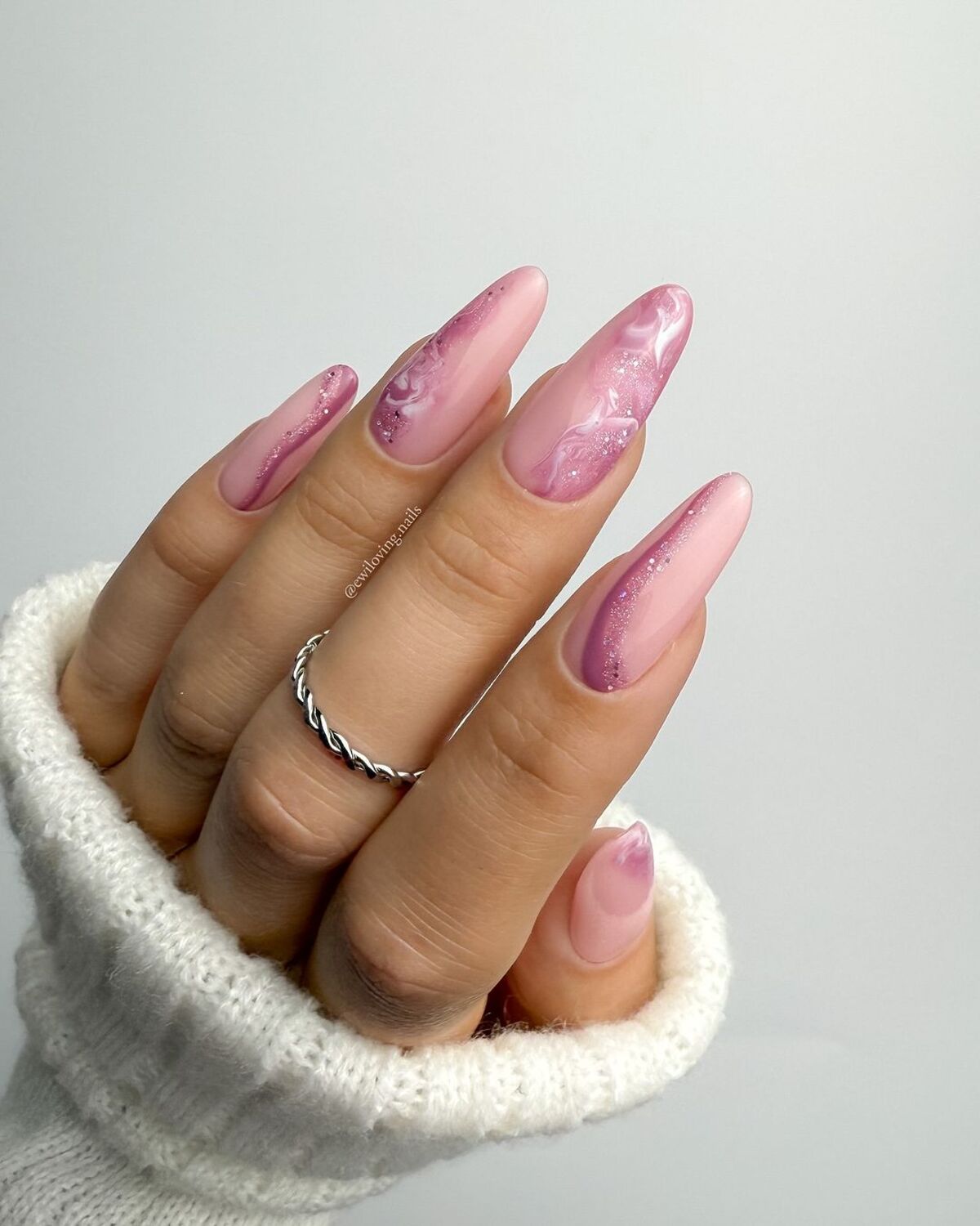 20. Blush Pink Marble with Subtle Shimmer