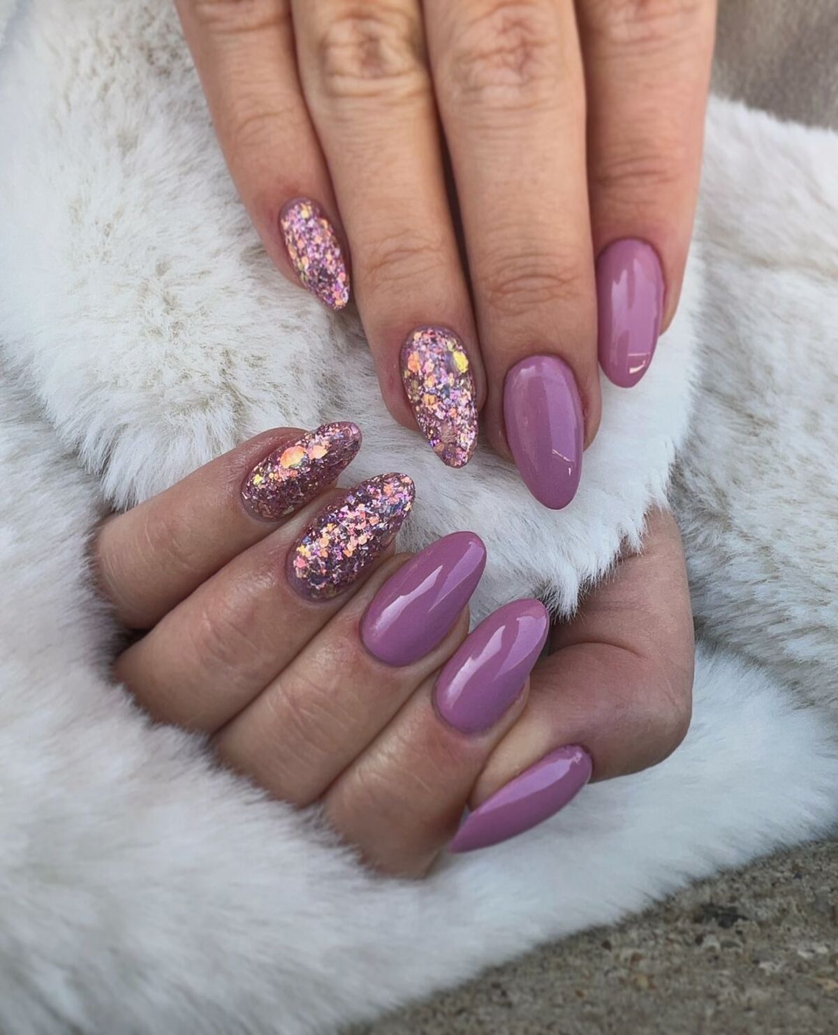 8. Pastel Lavender with Glitter and Shine