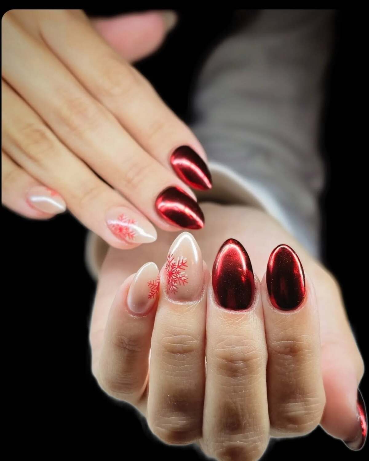 5. Crimson Shine with Festive Flair