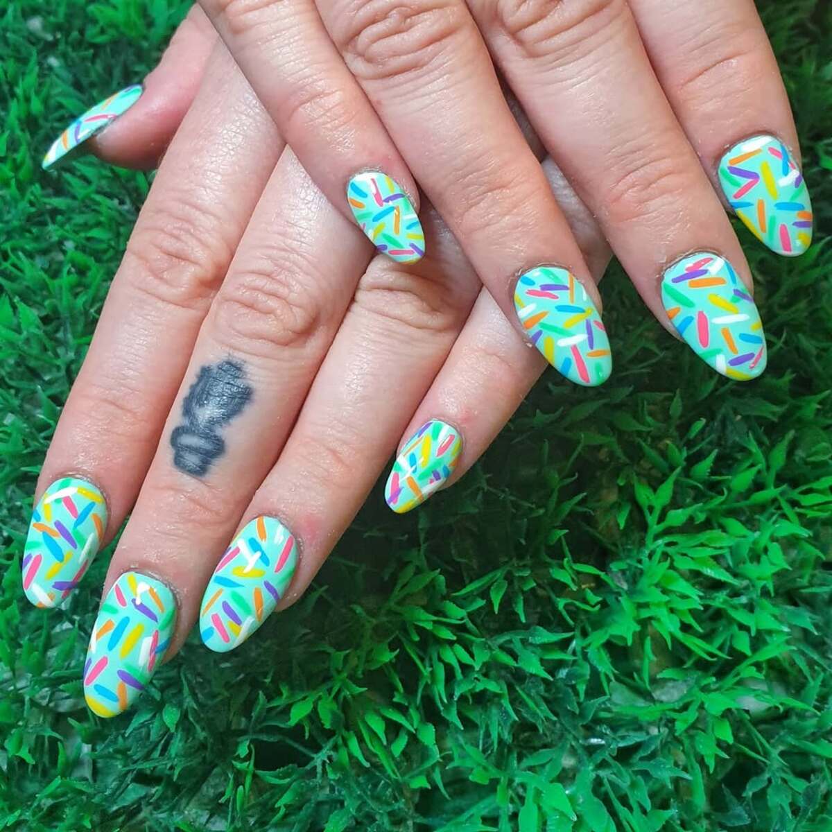 25. Fun and Colorful Sprinkle Nail Art