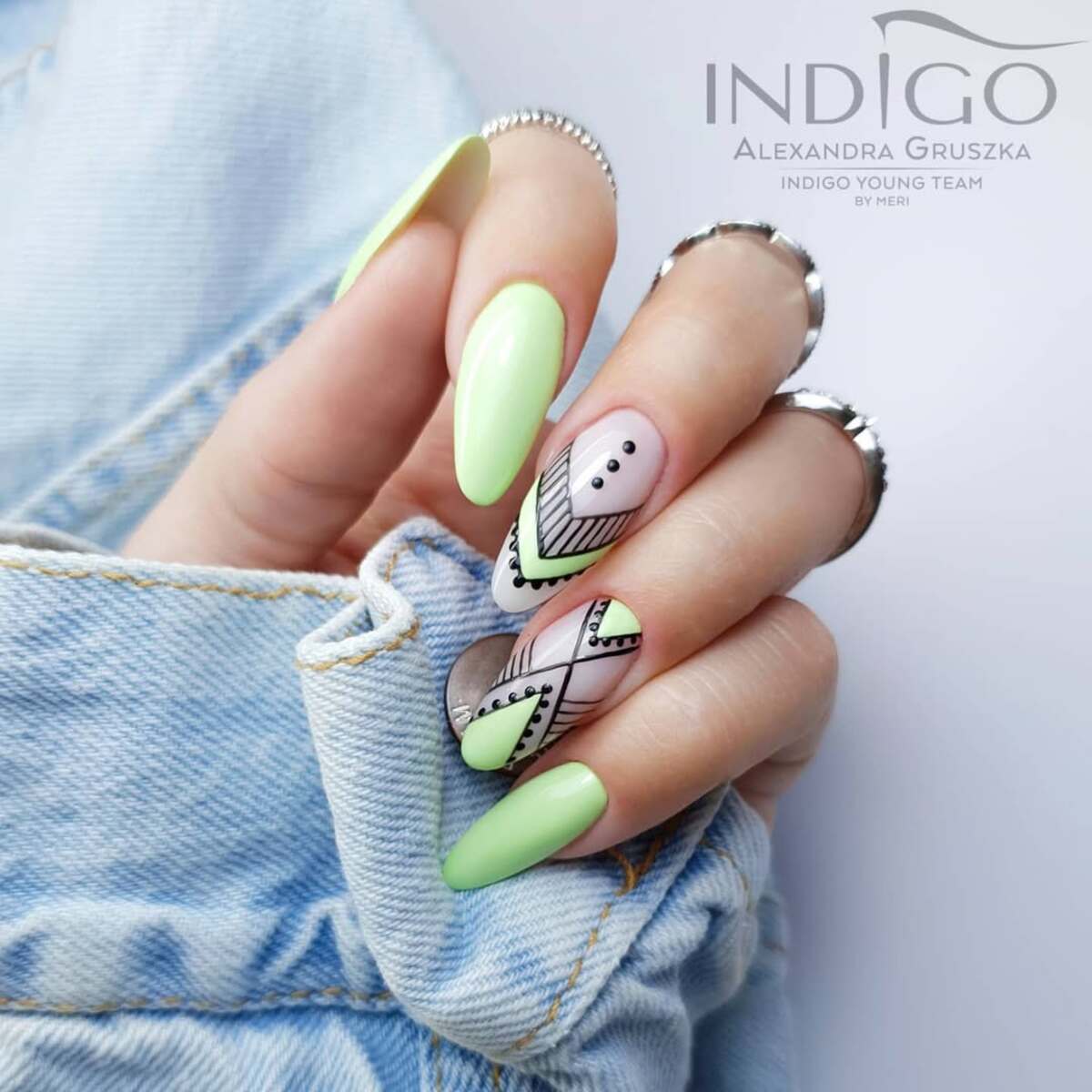 9. Modern Pastel Green with Geometric Patterns