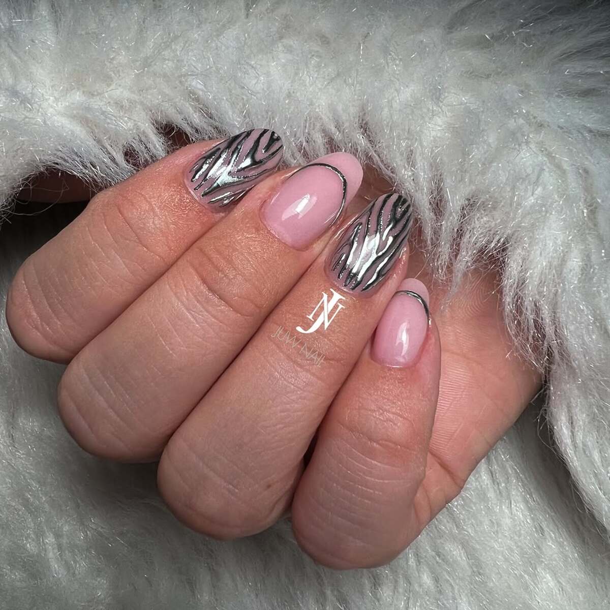 13. Subtle Zebra Stripes with Metallic Highlights