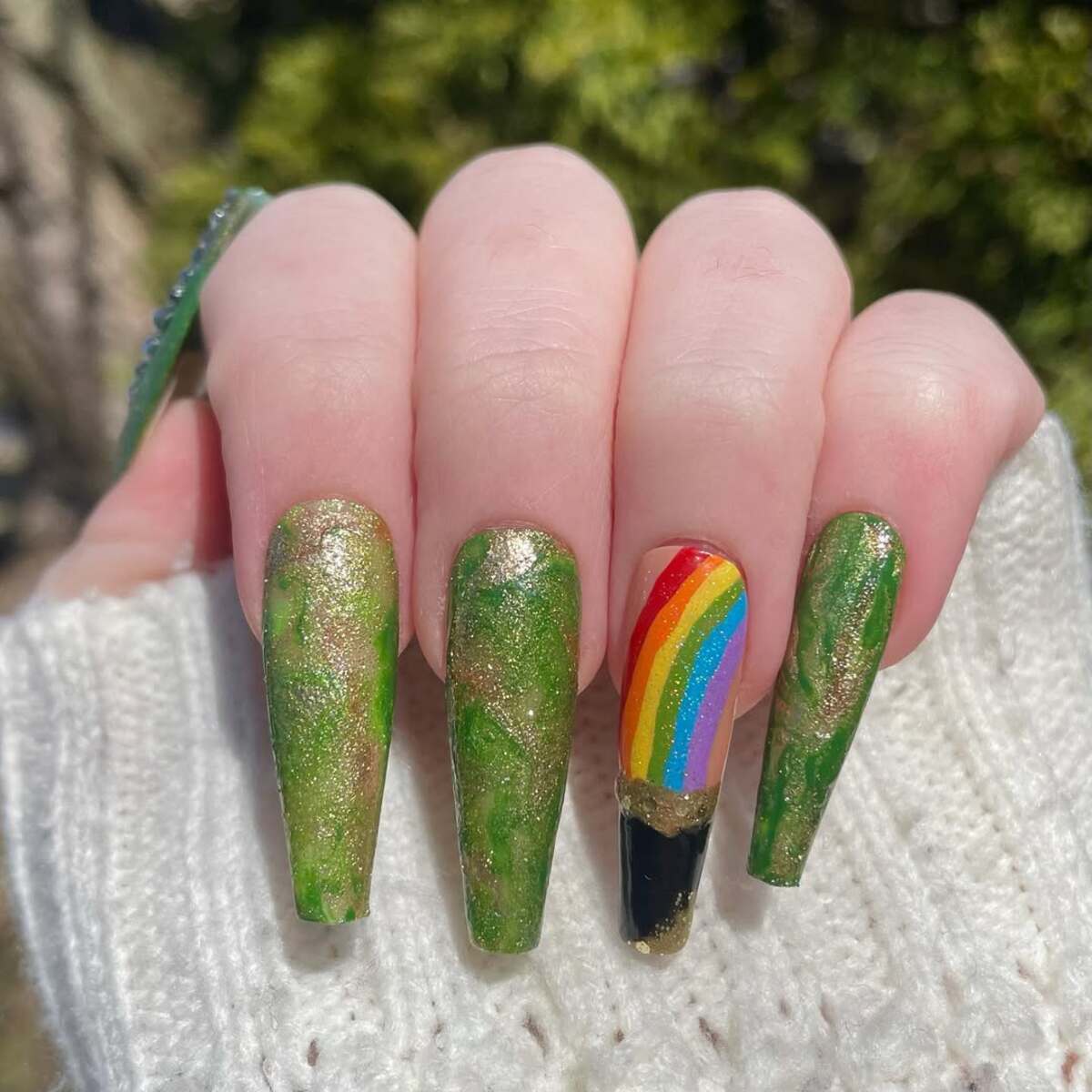 23. Marbled Green with a Rainbow Twist