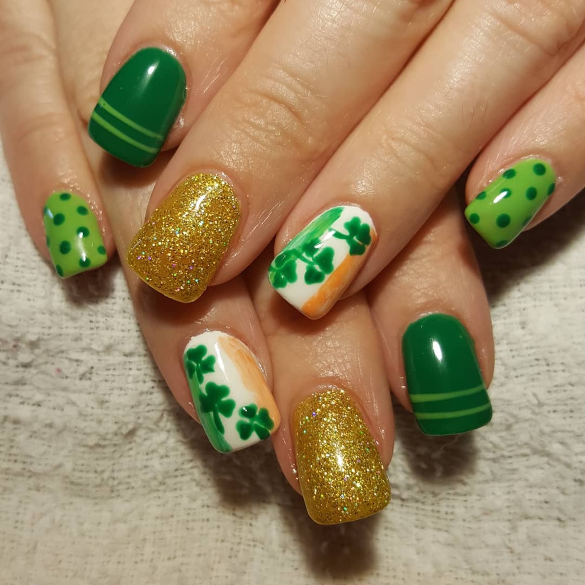 24. Fun Shamrock Patterns with Polka Dots