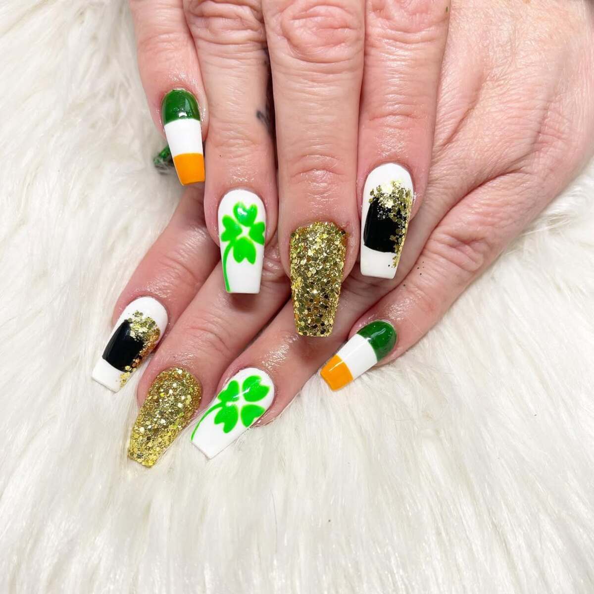 26. Bold Irish-Inspired Nail Art