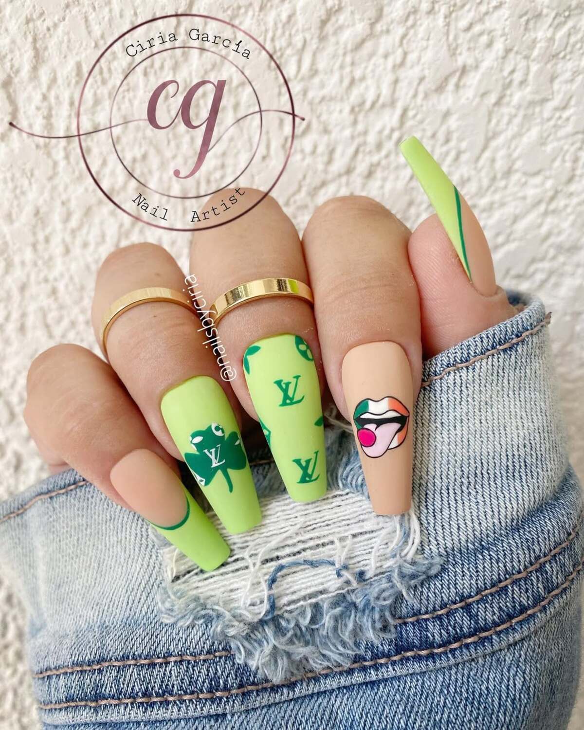 24. Playful Shamrock and Luxe Logo Accents