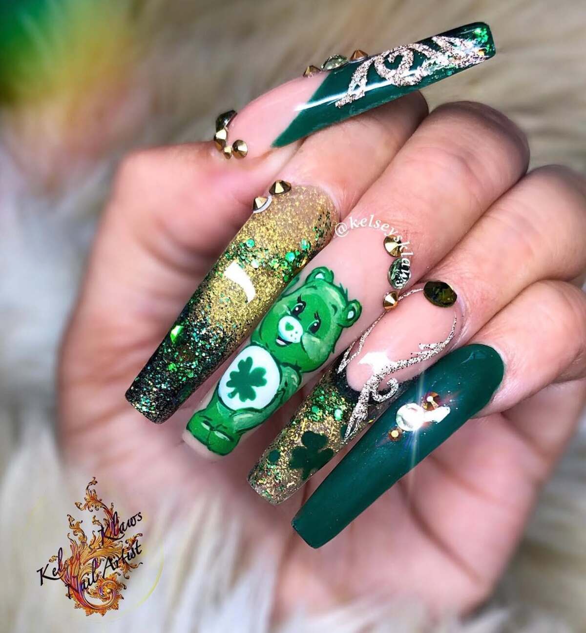 7. Shamrock Bear and Golden Glam Accents