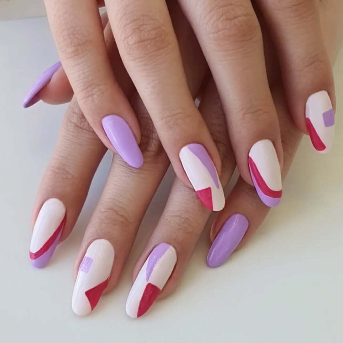 14. Geometric Pastels in Lavender and Pink