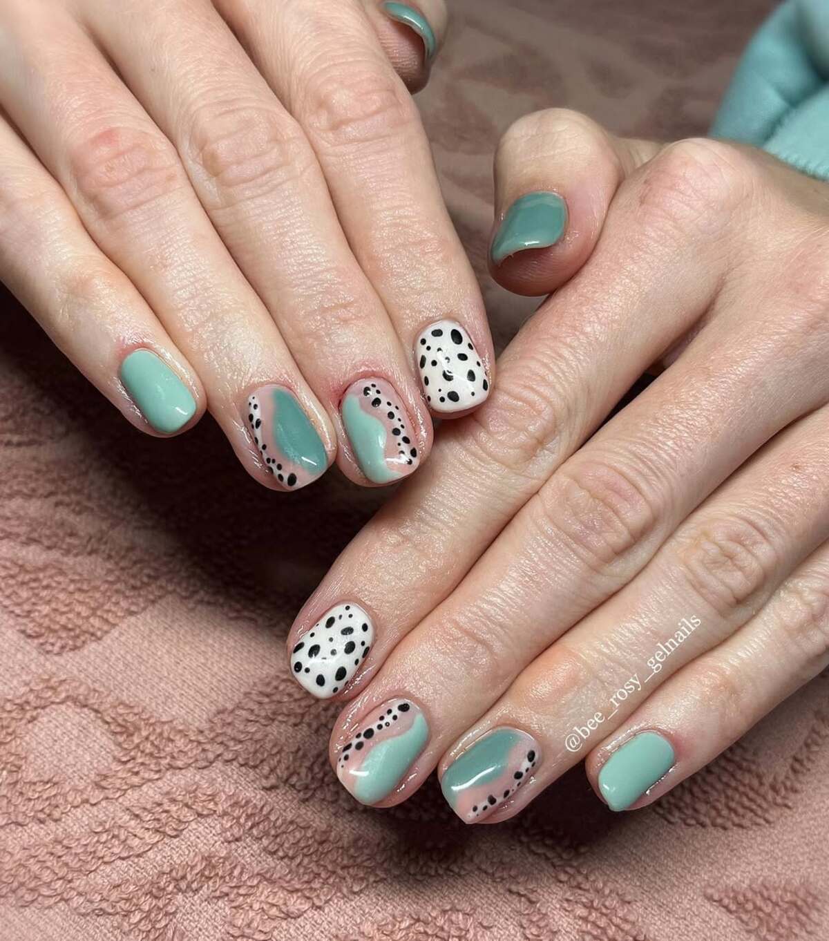 22. Mint and Dalmatian Dots for Playful Charm