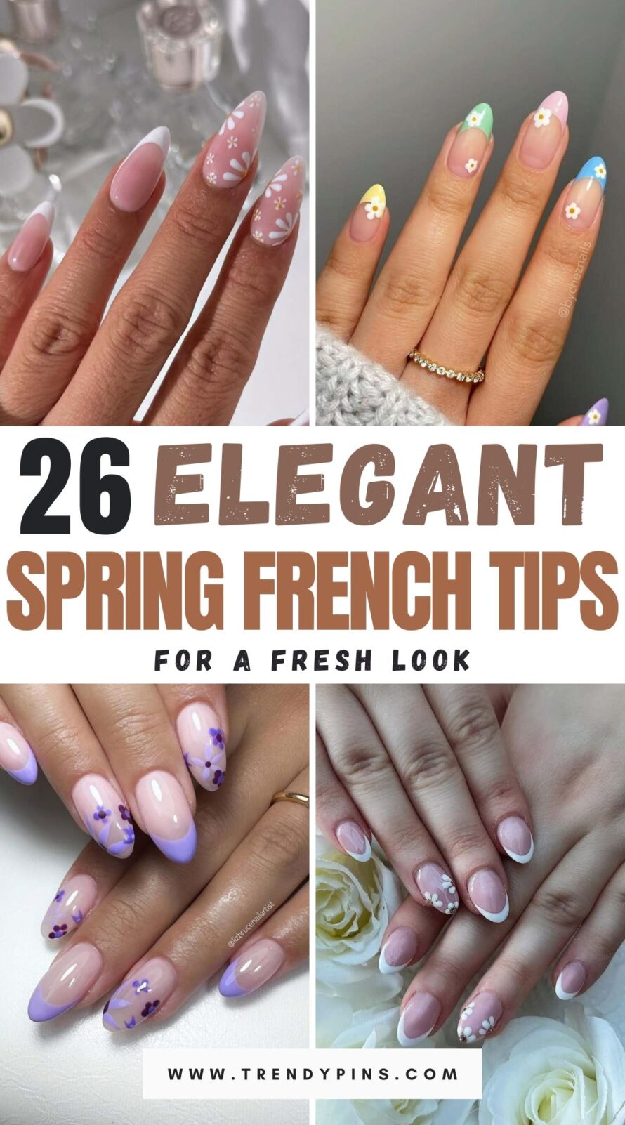 26 Beautiful Spring French Tip Nails With Florals And Pastels For A Fresh Look 1