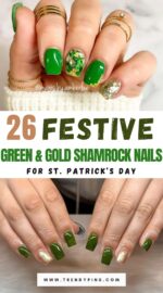 26 St Patrick S Day Shamrock Nail Designs In Green And Gold To Bring You Luck 2