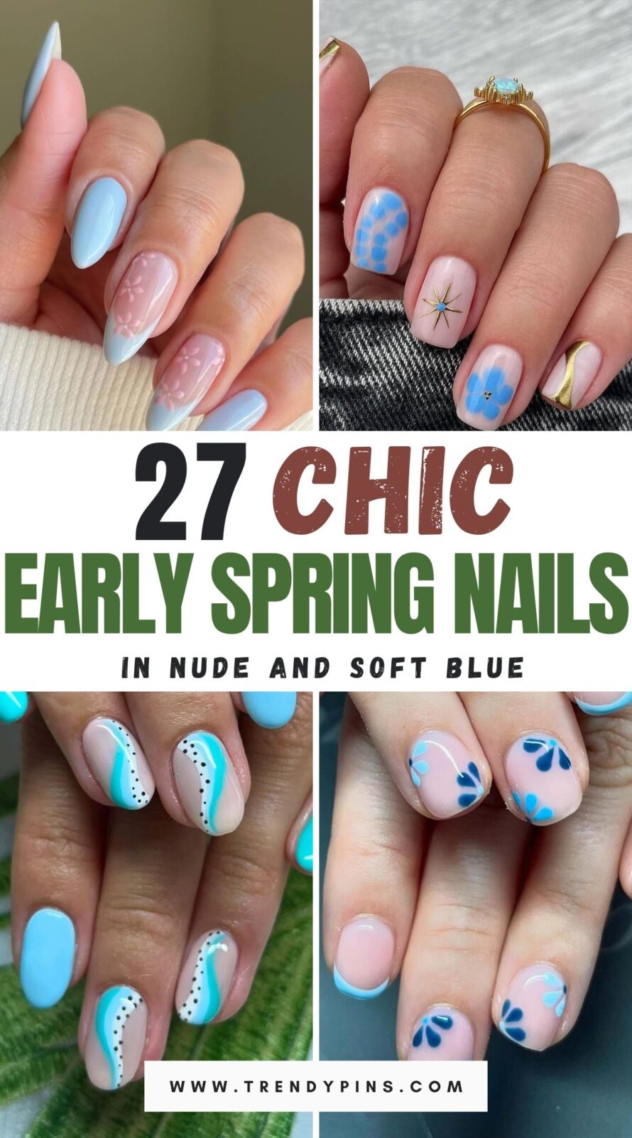 27 Early Spring Nail Trends With Nude And Soft Blue Tones For A Clean Look 1