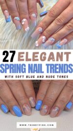 27 Early Spring Nail Trends With Nude And Soft Blue Tones For A Clean Look 2