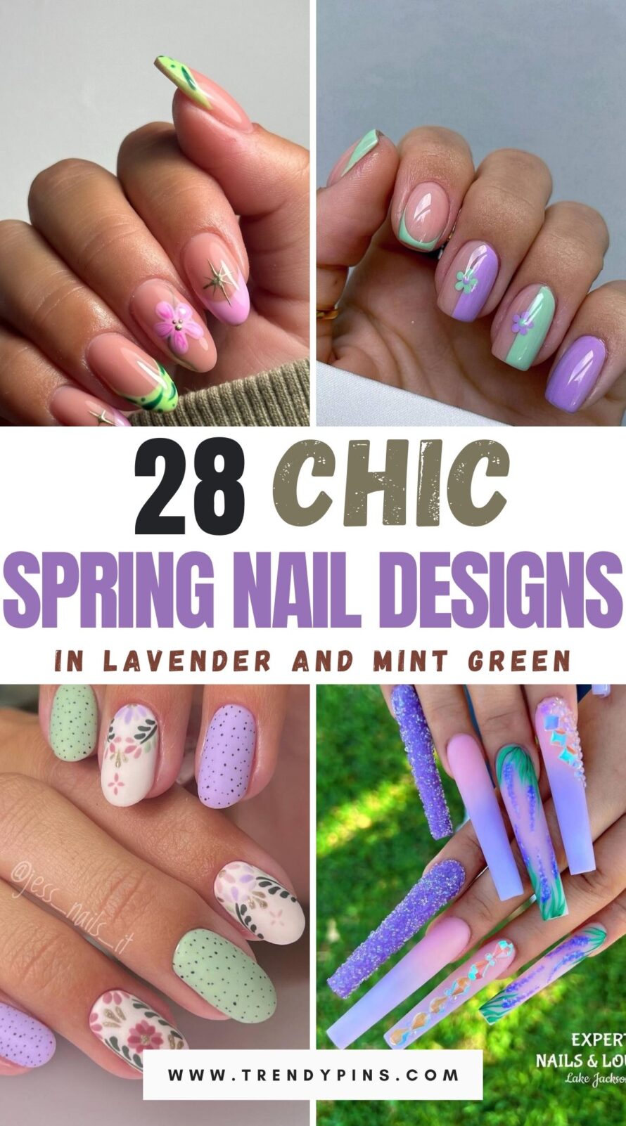 28 Elegant Spring Nail Designs In Lavender And Mint Green To Try Now 1