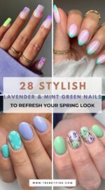 28 Elegant Spring Nail Designs In Lavender And Mint Green To Try Now 4