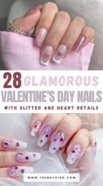 28 Glittering Valentine S Day Nails With Heart Accents For A Romantic Look 2