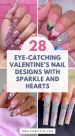 28 Glittering Valentine S Day Nails With Heart Accents For A Romantic Look 3