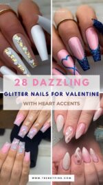 28 Glittering Valentine S Day Nails With Heart Accents For A Romantic Look 4