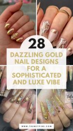 28 Stunning Gold Nail Design Ideas For A Luxurious Look 3