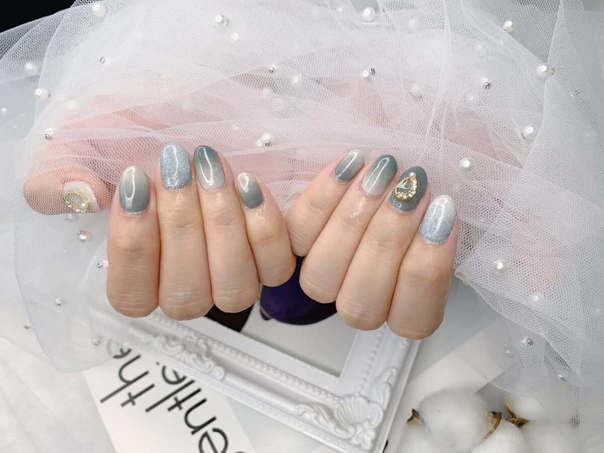 12. Subtle Greys with Gemstone Accents