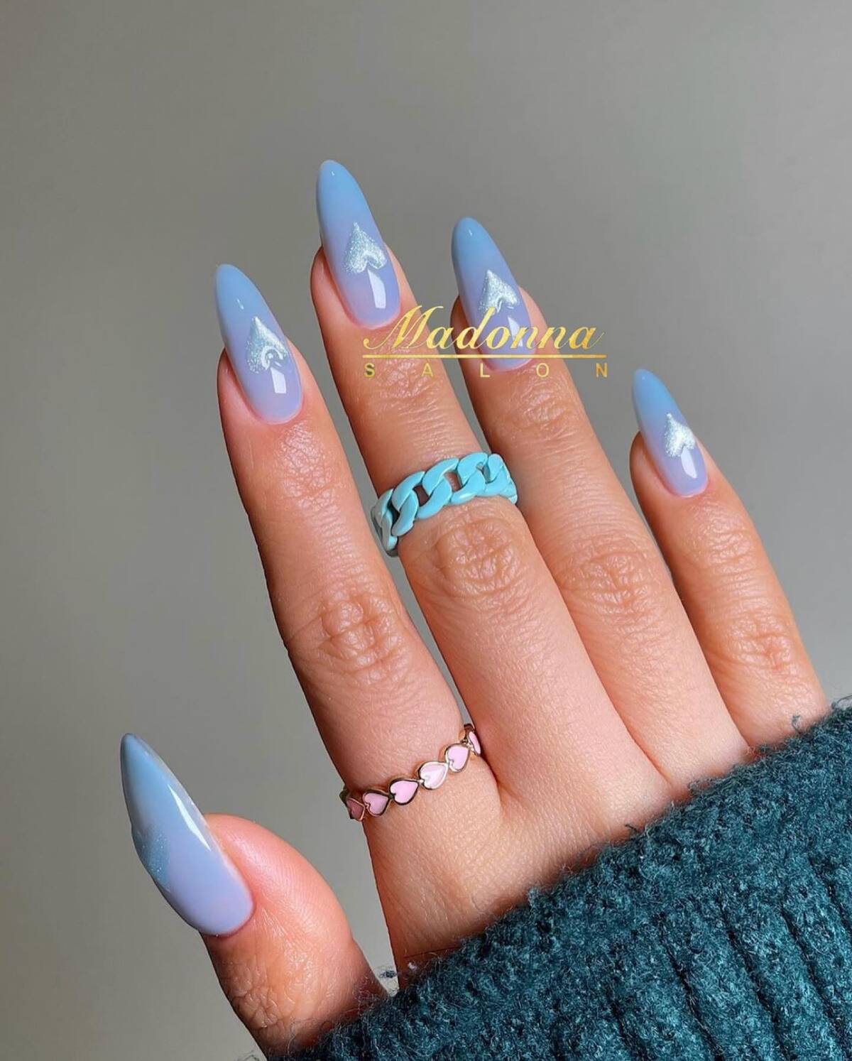 14. Frosted Blue with Heart Accents