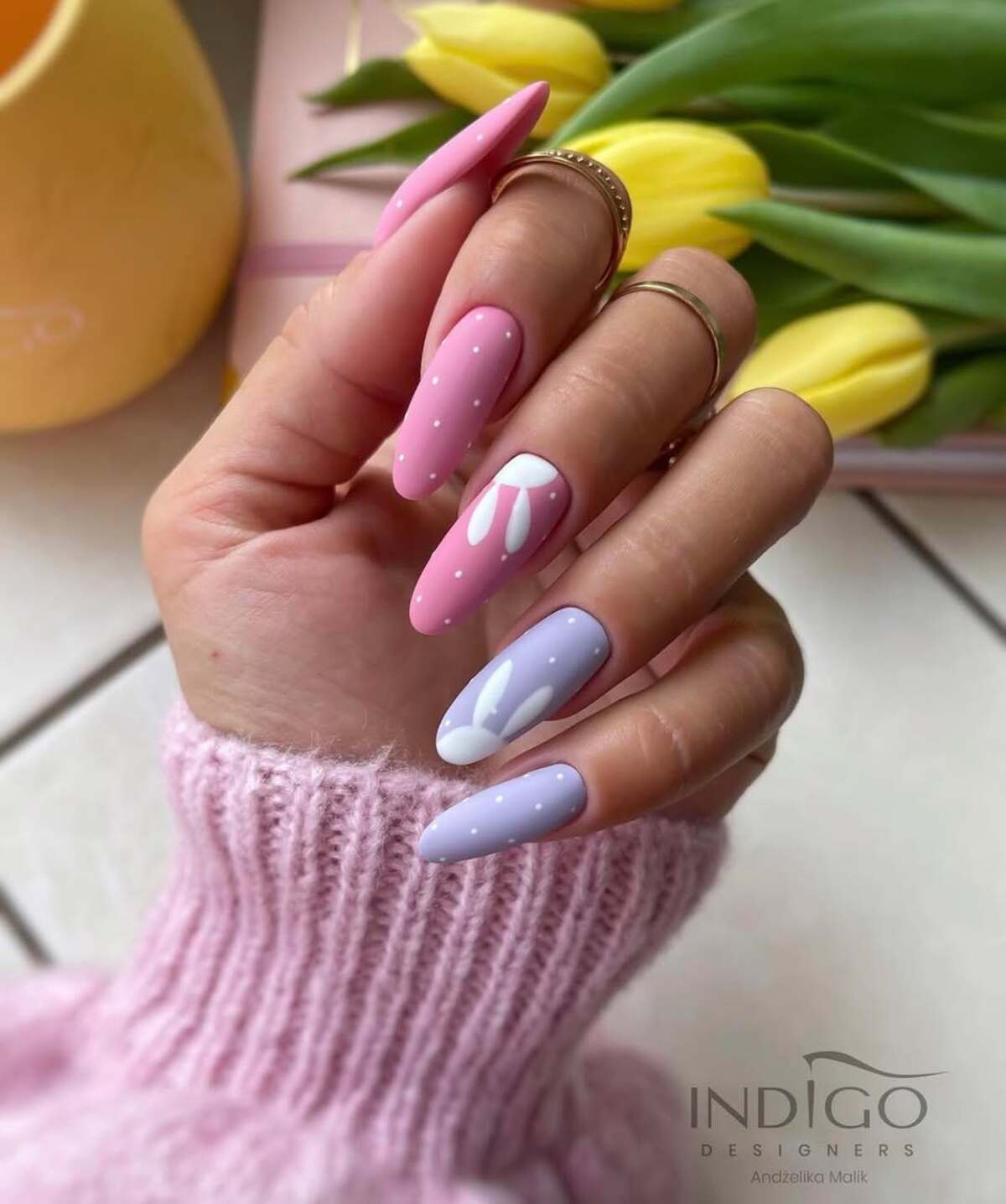 19. Matte Polka-Dot Bunnies with Spring Vibes