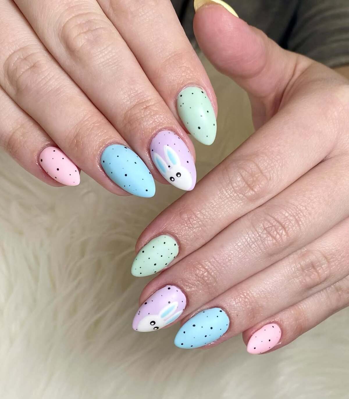 6. Soft Matte Pastels with Polka-Dot Bunny Accents