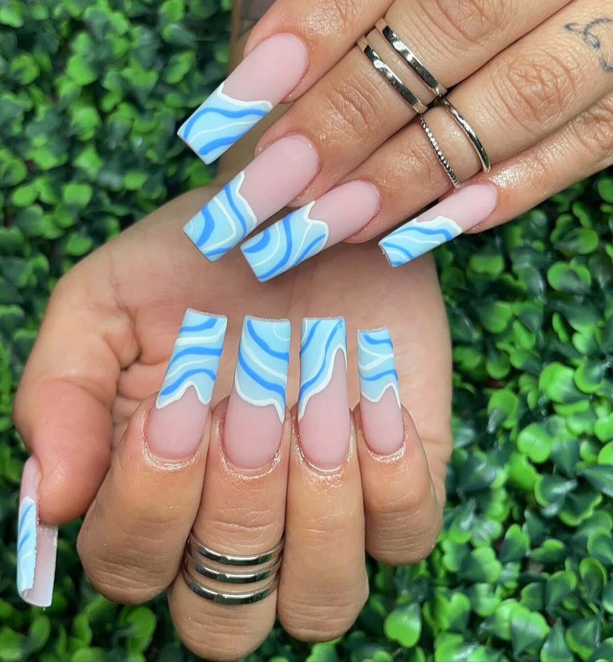 Matte Spring Nail Ideas Featuring Soft Blue And Nude Shades 3 ..