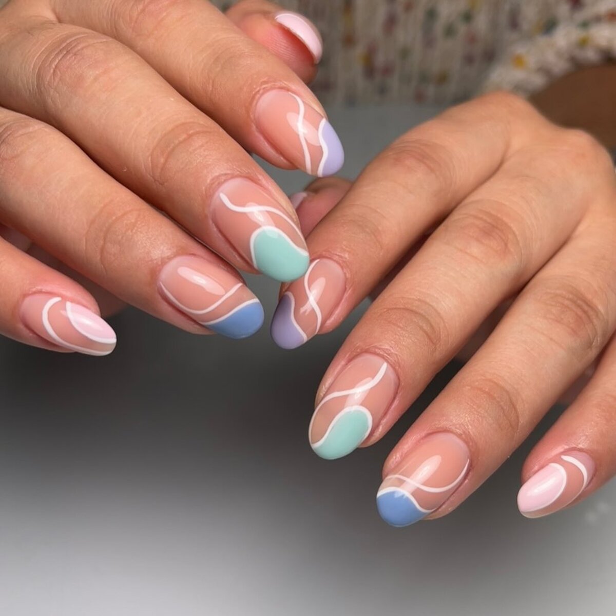 19. Pastel Abstract Swirls with a Retro Edge